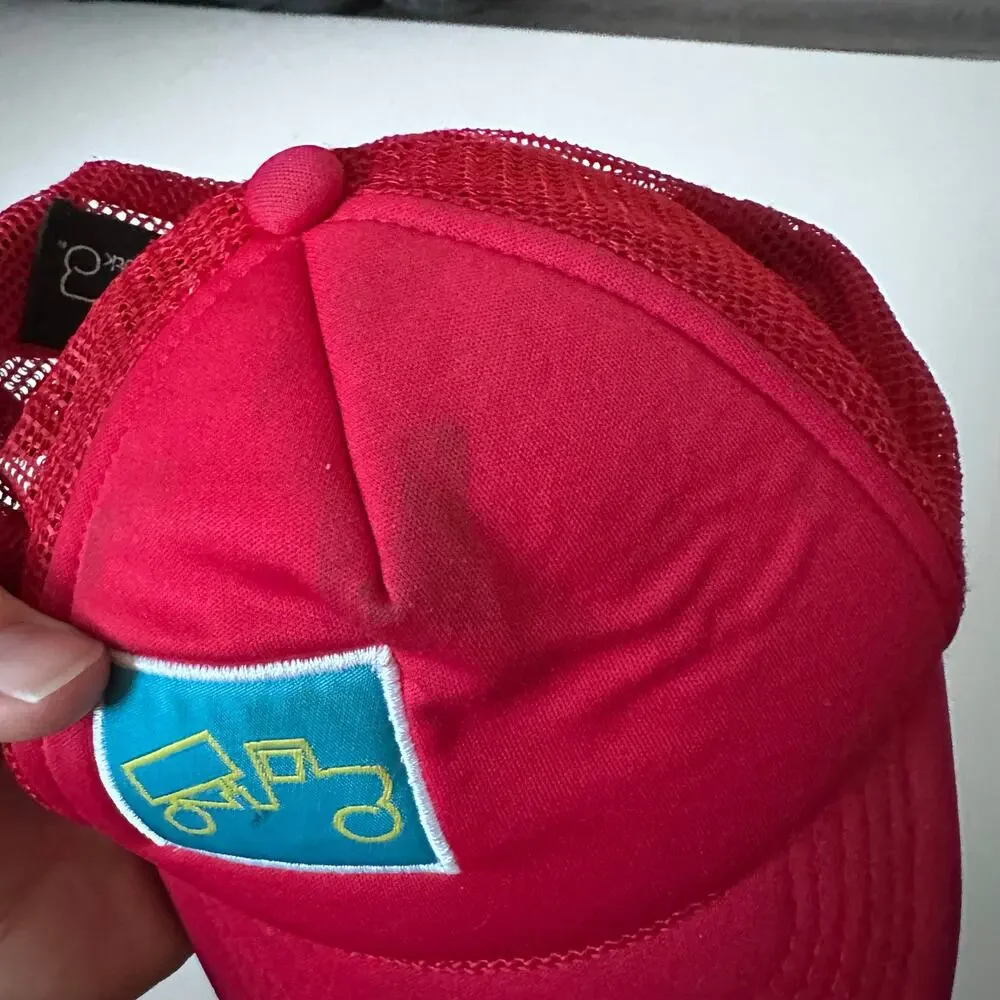 Kids Magenta Tractor Patch Mesh-Back Hat